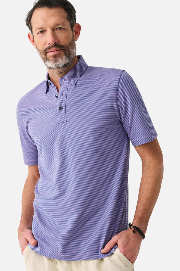 Faherty Short-Sleeve Movement™ Pique Polo in Island Violet Feeder