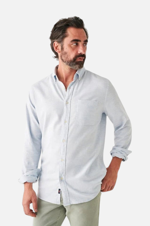 Faherty Stretch Oxford Shirt 2.0 in Blue Heather