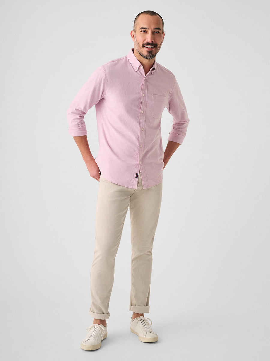 Faherty Stretch Oxford Shirt 2.0 in Orchid – detail