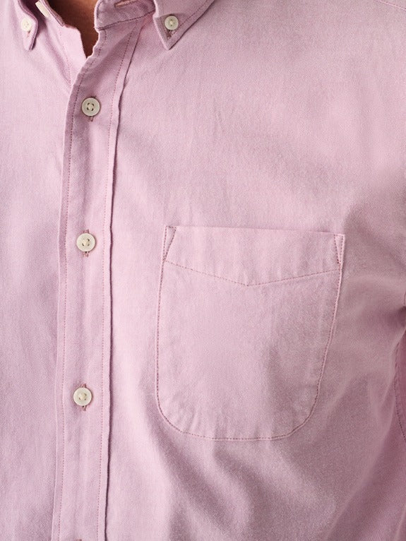 Faherty Stretch Oxford Shirt 2.0 in Orchid – side view