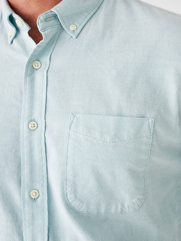 Faherty Stretch Oxford Shirt 2.0 in Seaside – back view