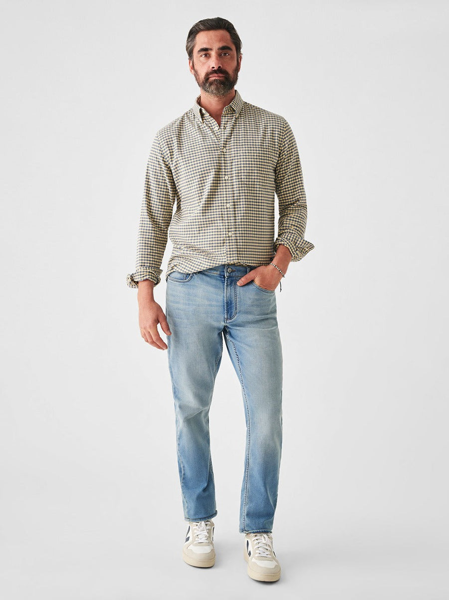 Faherty Stretch Oxford Shirt 2.0 in Sunny Seas Gingham – back view