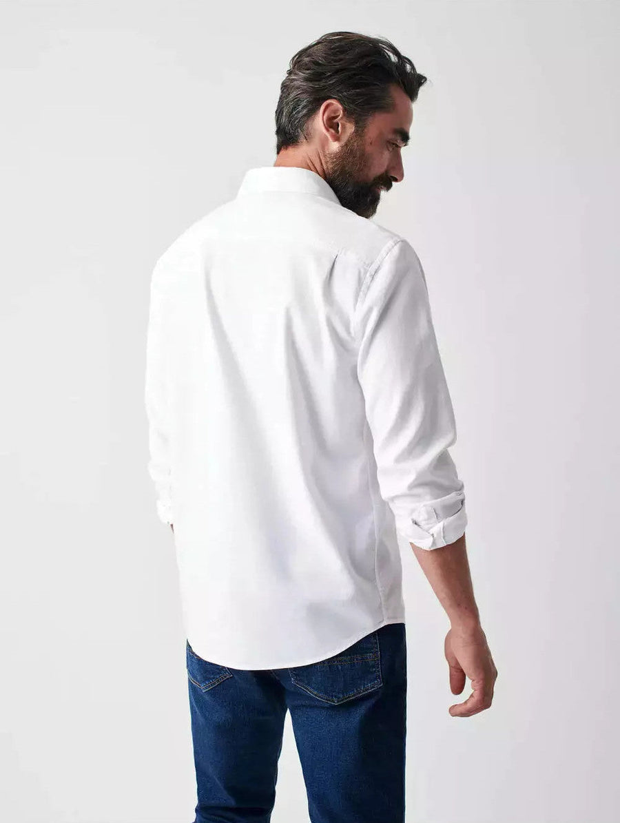 Faherty Stretch Oxford Shirt 2.0 in White – side view