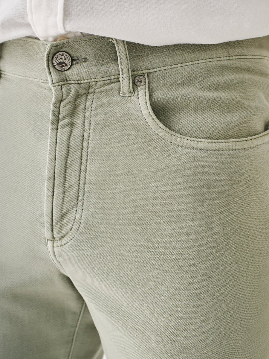 Faherty Stretch Terry 5-Pocket in Faded Olive – side view