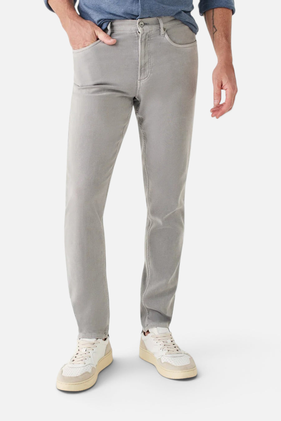 Faherty Stretch Terry 5-Pocket in Iron – front view