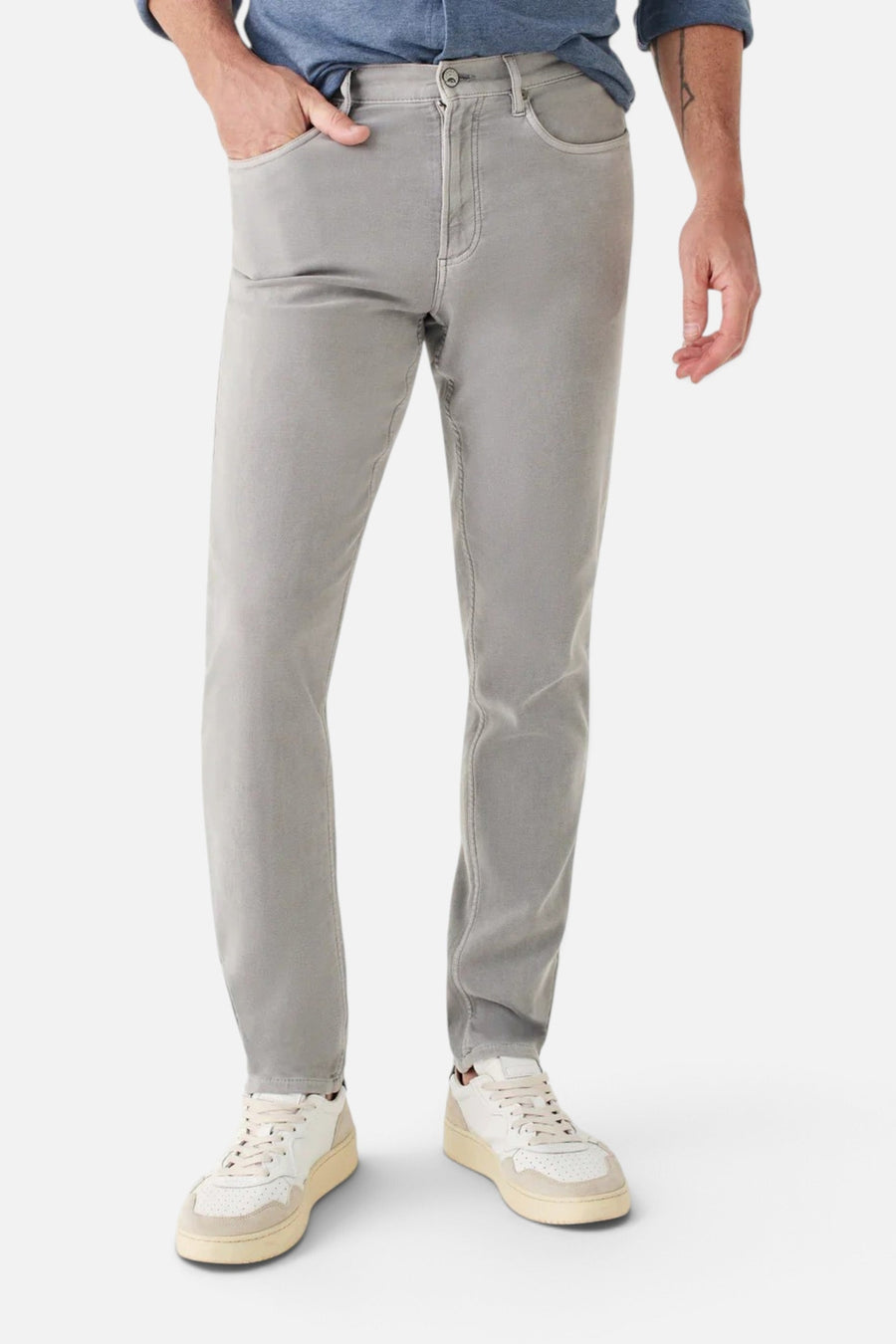 Faherty Stretch Terry 5-Pocket in Iron – side view