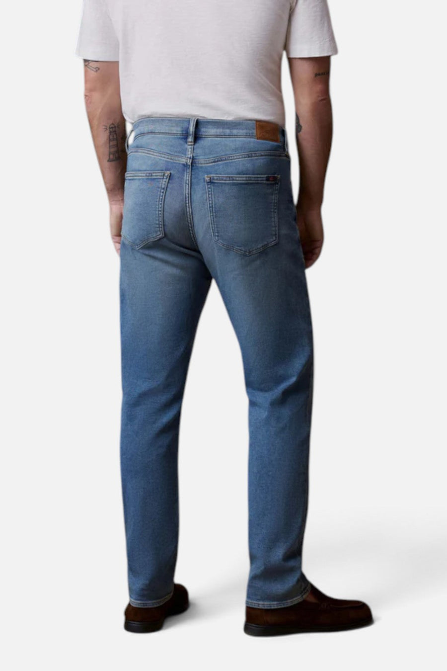 Faherty Stretch Terry 5-Pocket Jean in Indigo Ocean Wash – side view