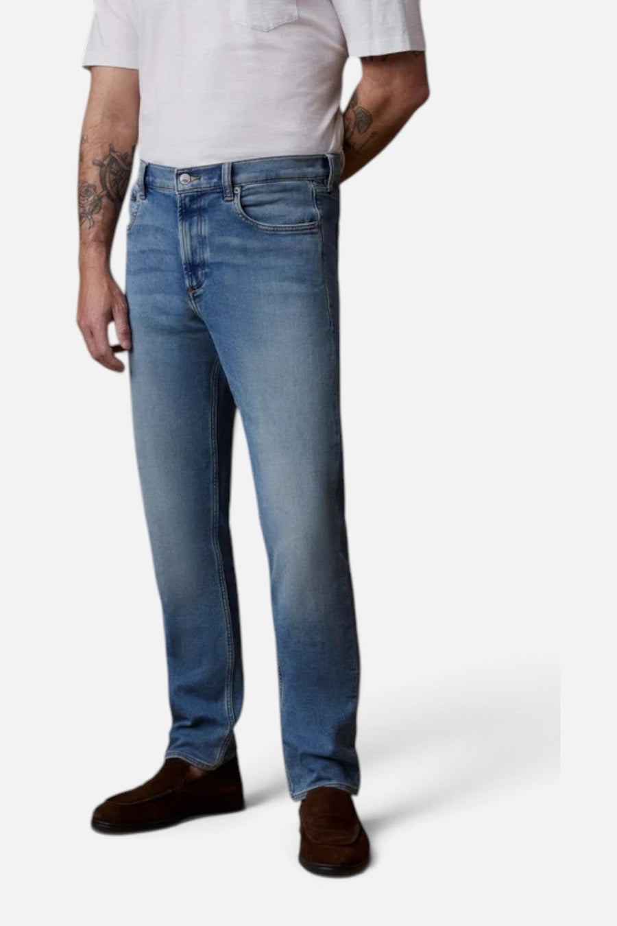 Faherty Stretch Terry 5-Pocket Jean in Indigo Ocean Wash – side view