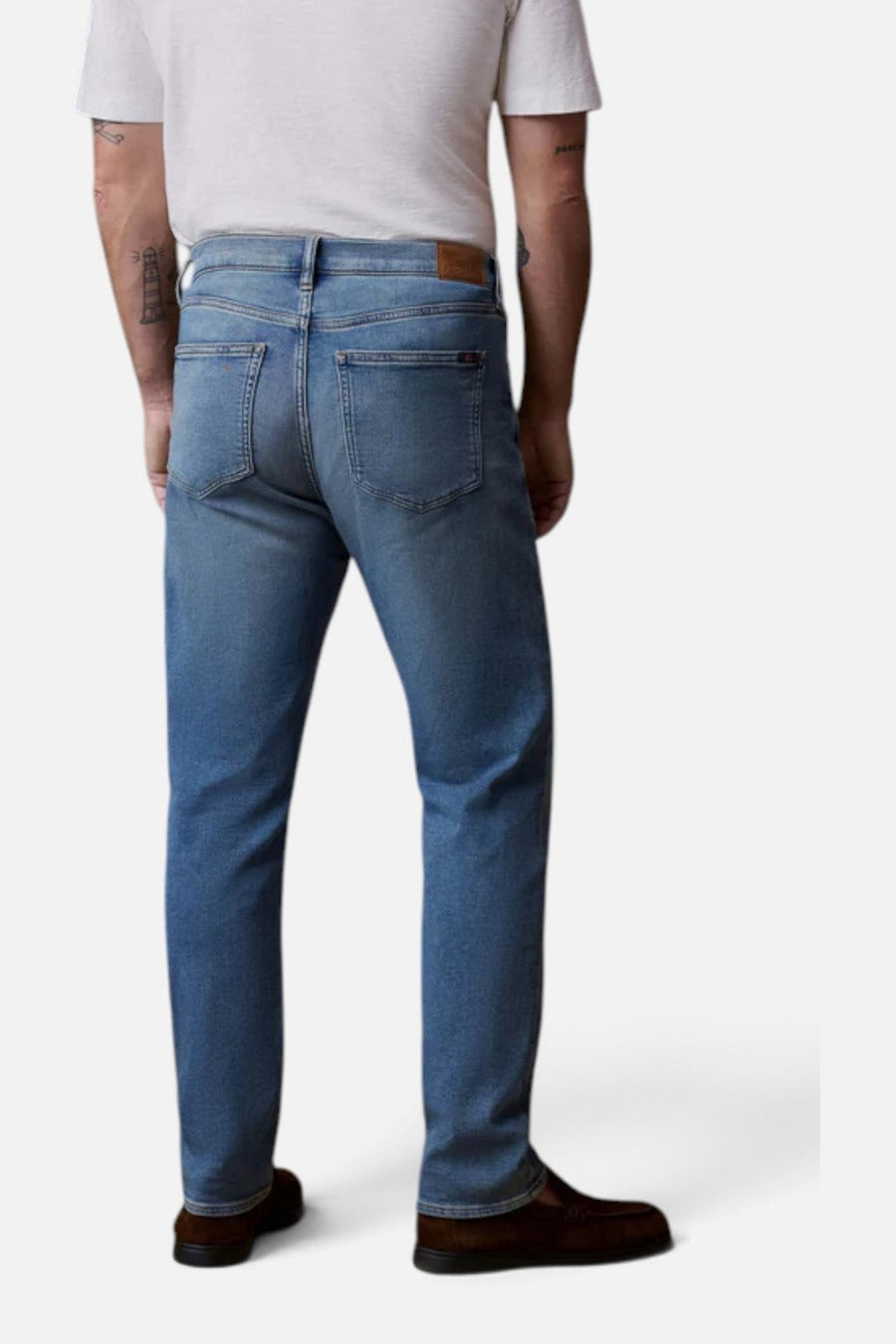 Faherty Stretch Terry 5-Pocket Jean in Indigo Ocean Wash – side view