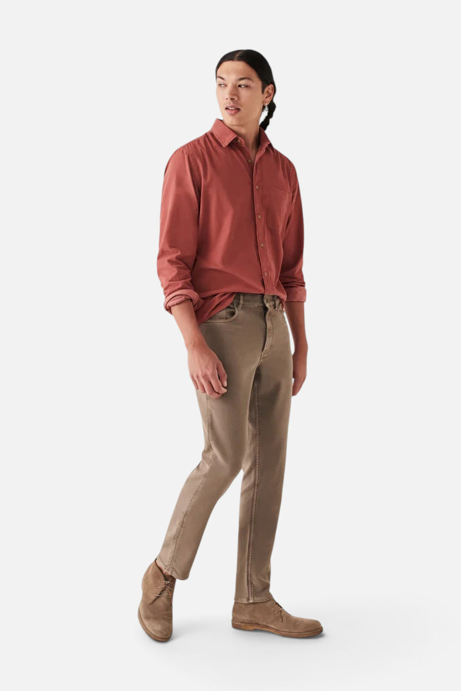 Faherty Stretch Terry 5-Pocket, Mountain Cliff – front view