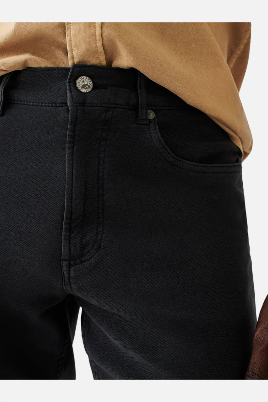 Faherty Stretch Terry 5-Pocket, Onyx Black – back view