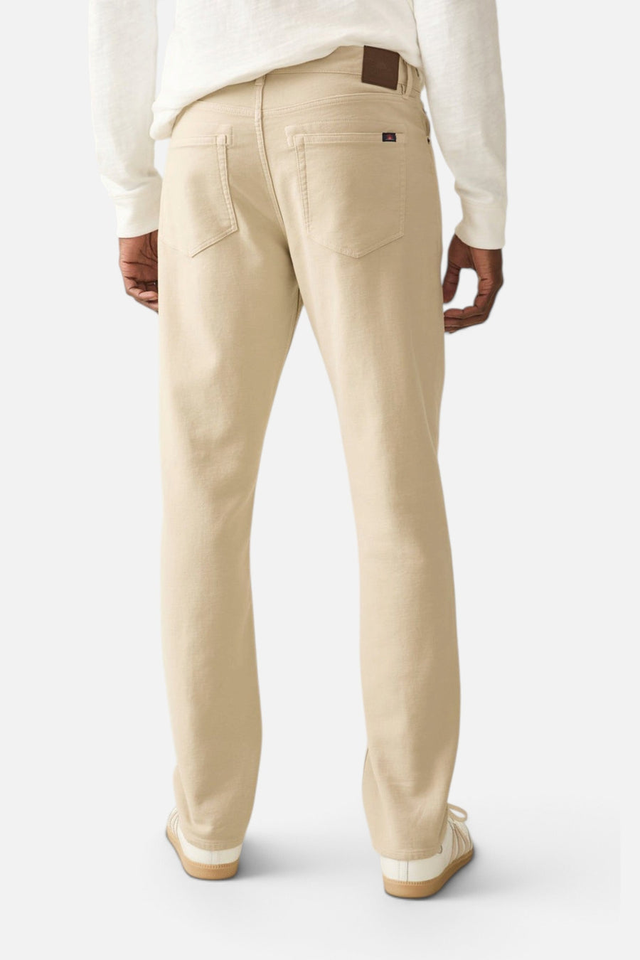 Faherty Stretch Terry 5-Pocket Pant in Stone – side view