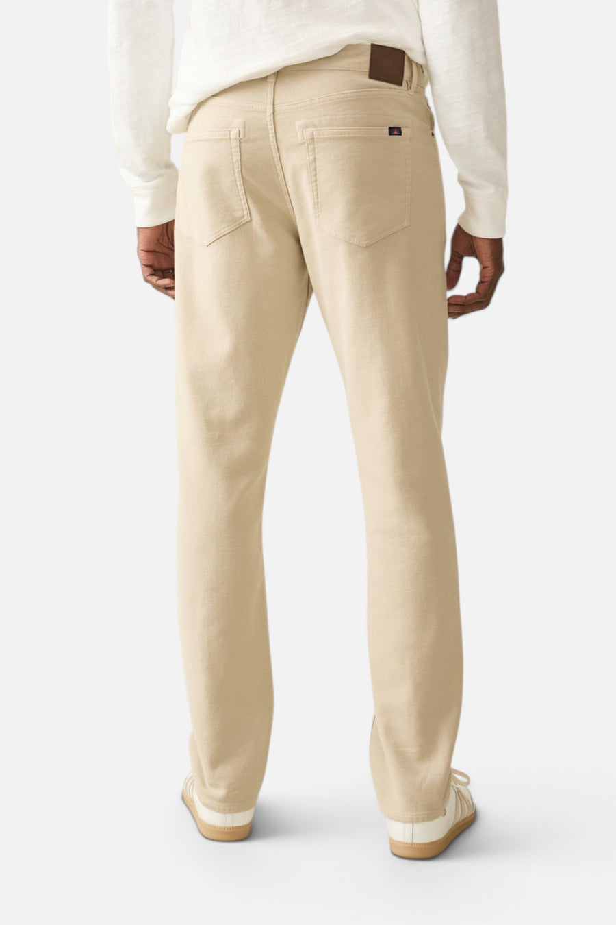 Faherty Stretch Terry 5-Pocket Pant in Stone – side view