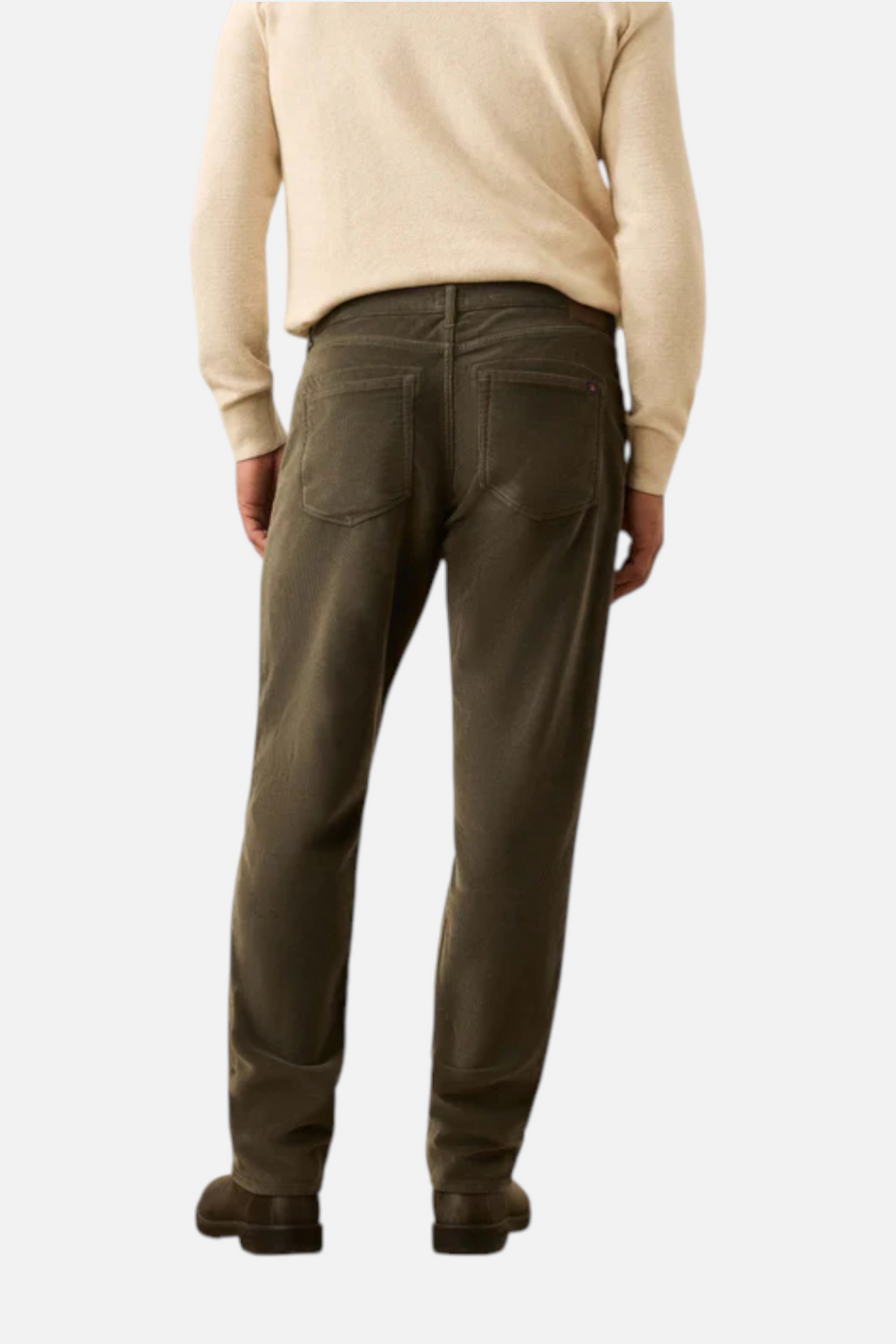 Faherty Stretch Terry Corduroy 5 Pocket in Mountain Forest – detail