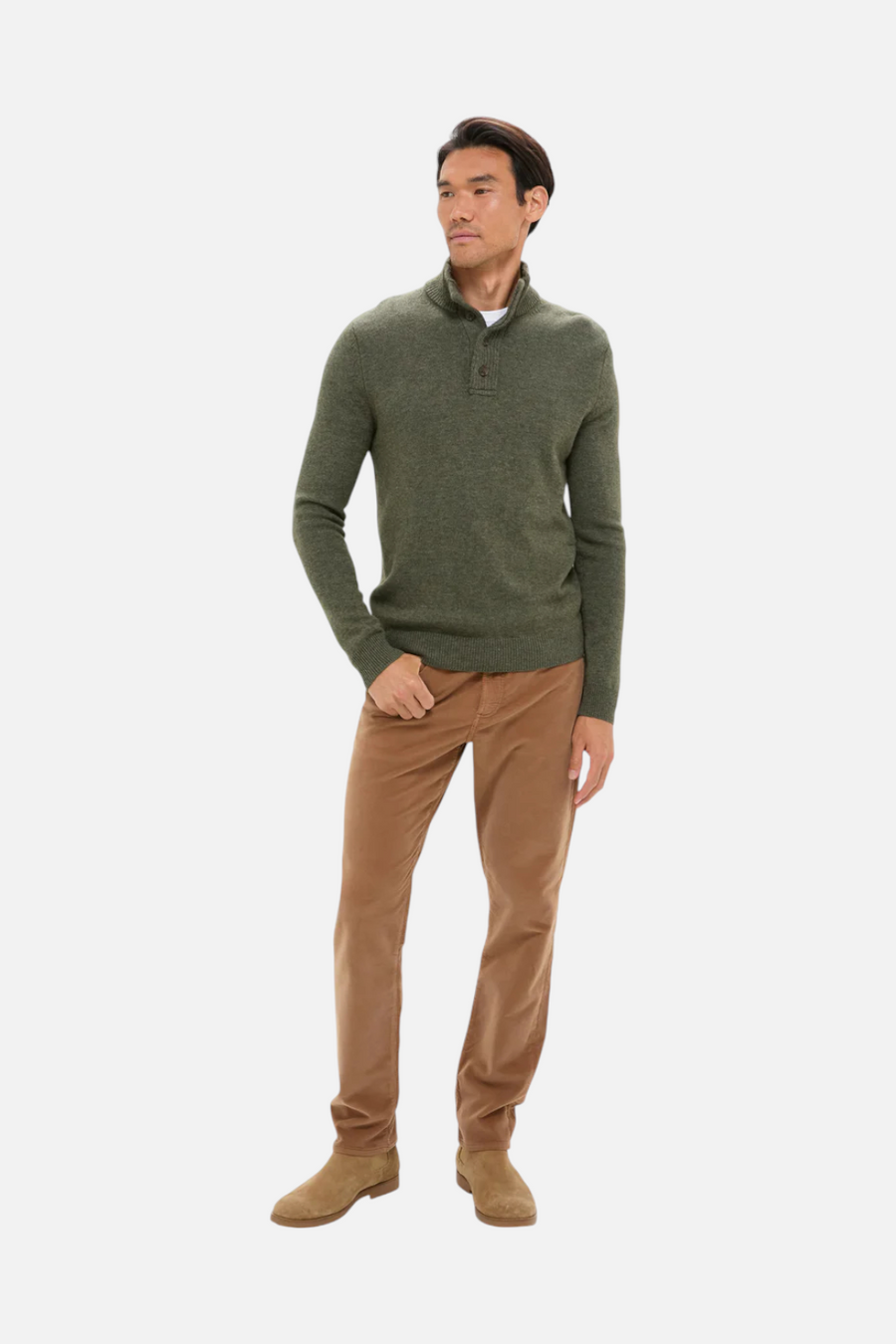 Faherty Stretch Terry Corduroy 5 Pocket Pant in Maple – back view