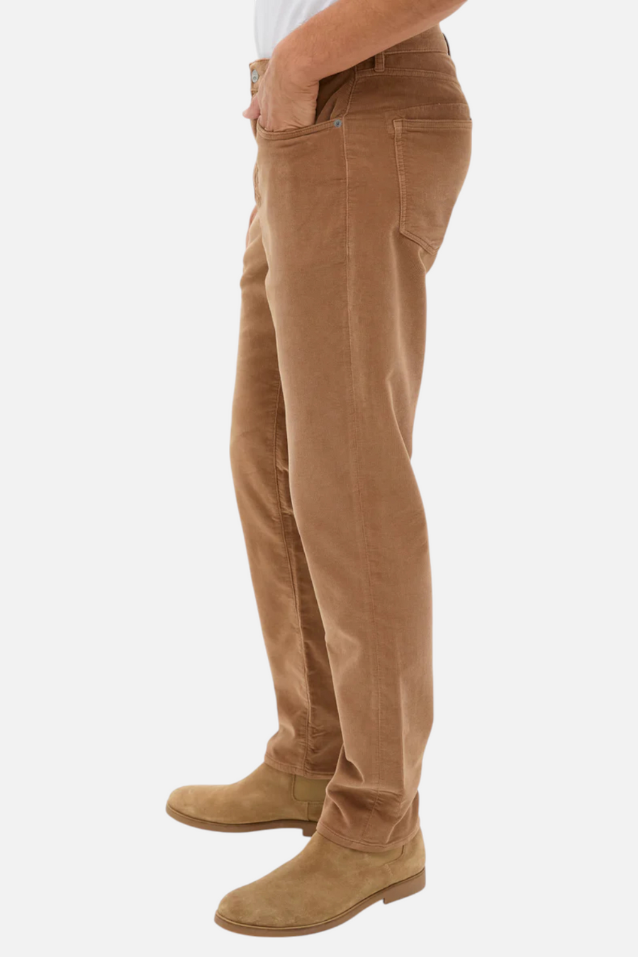 Faherty Stretch Terry Corduroy 5 Pocket Pant in Maple – detail