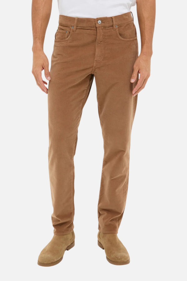 Faherty Stretch Terry Corduroy 5 Pocket Pant in Maple