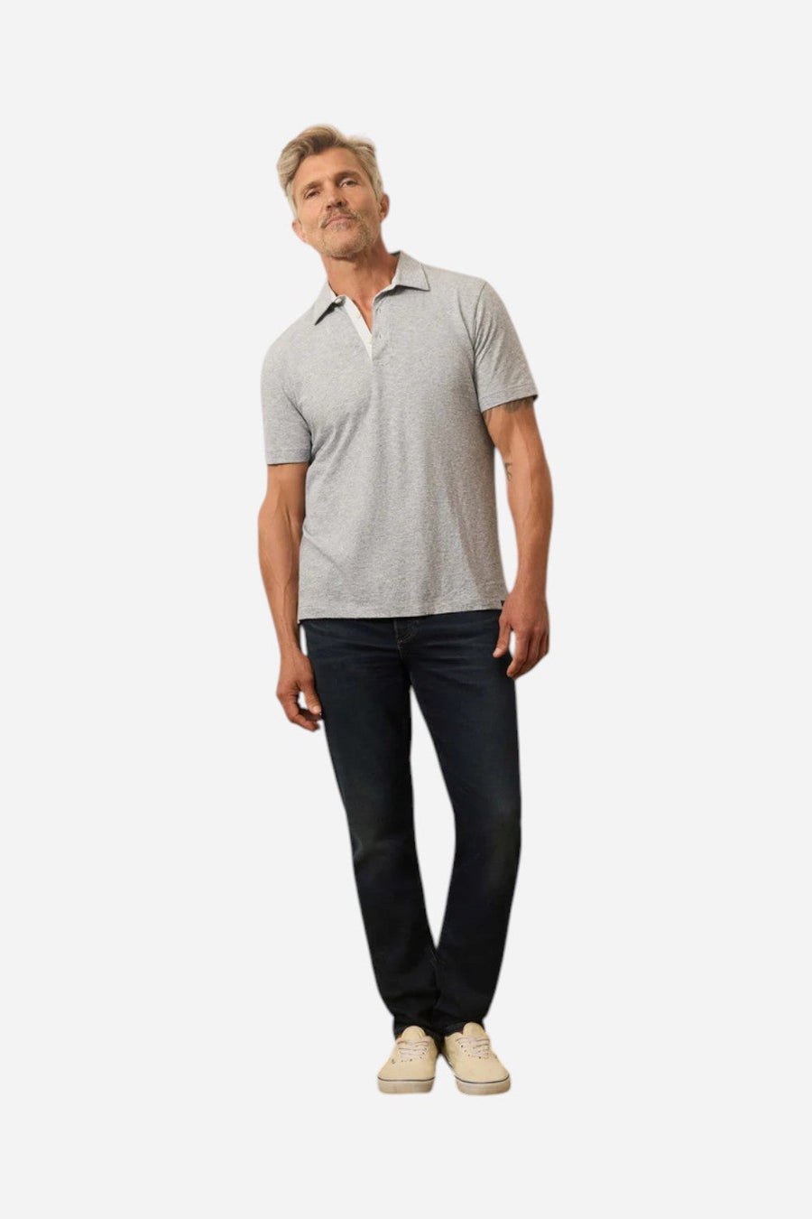 Faherty Stretch Terry Indigo 5 Pocket Pant - Belmar Coast Wash – detail