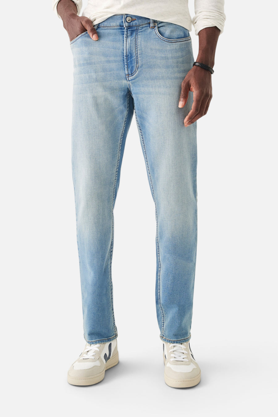 Faherty Stretch Terry Indigo 5-Pocket Pant in Eastern Shore Wash – back view