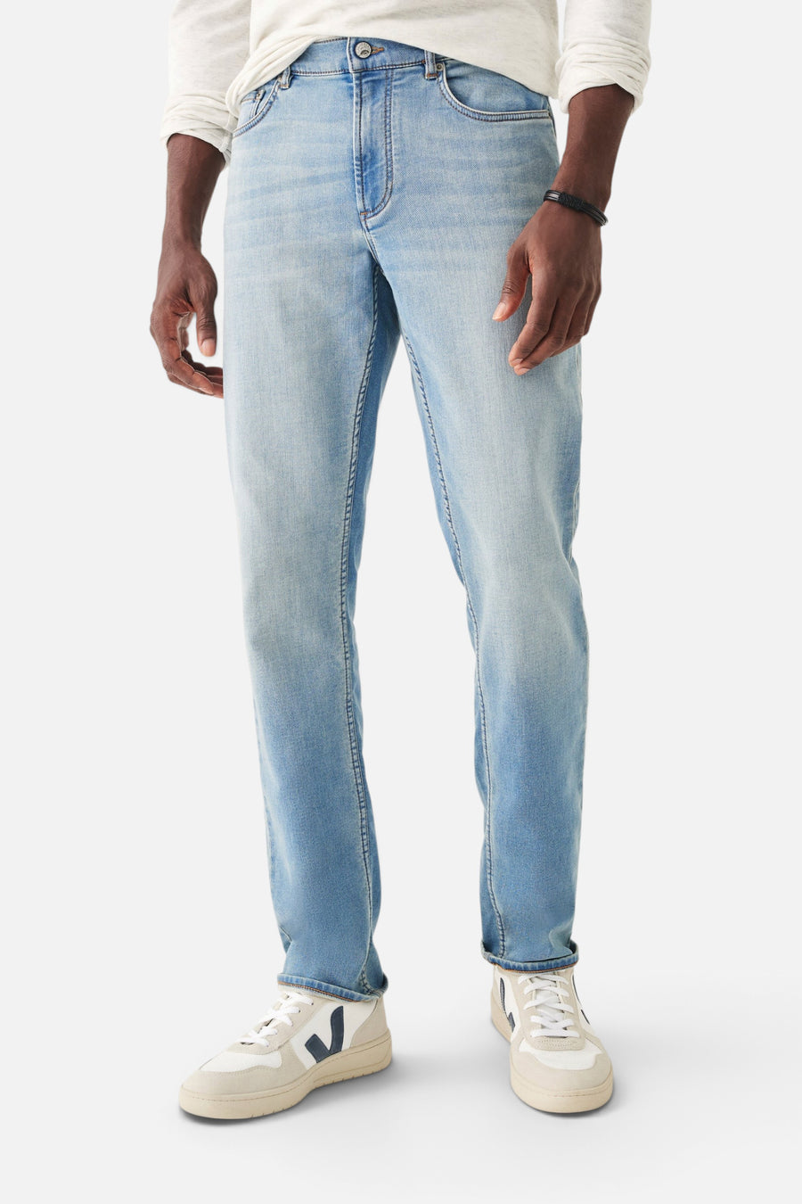 Faherty Stretch Terry Indigo 5-Pocket Pant in Eastern Shore Wash – detail