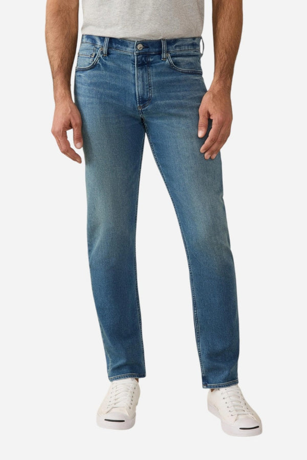 Faherty Stretch Terry Indigo 5 Pocket Pant in Storm Harbor Wash