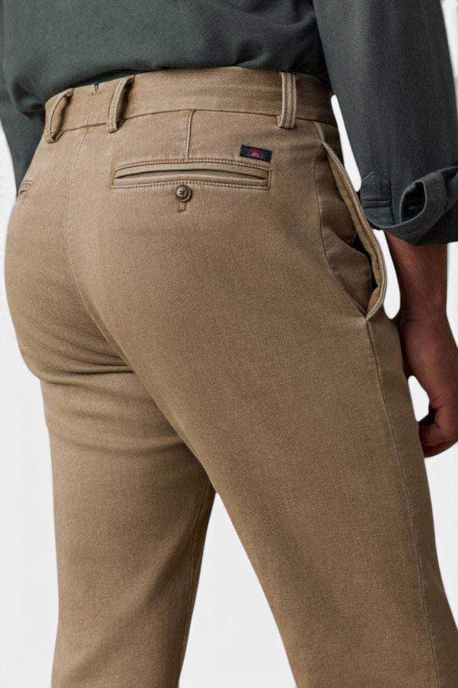 Faherty Stretch Terry Trouser in Desert Khaki – flat lay