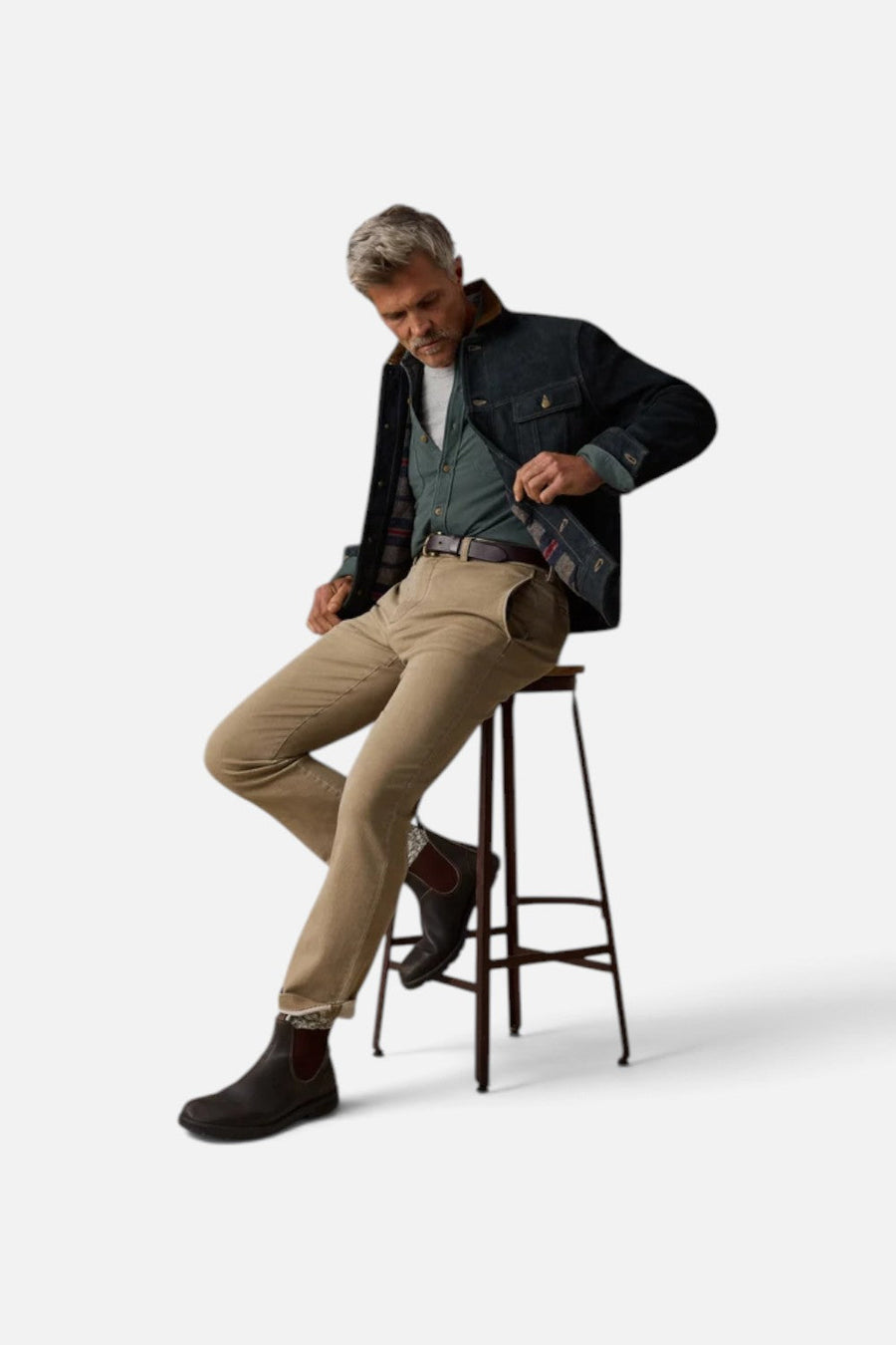 Faherty Stretch Terry Trouser in Desert Khaki – side view