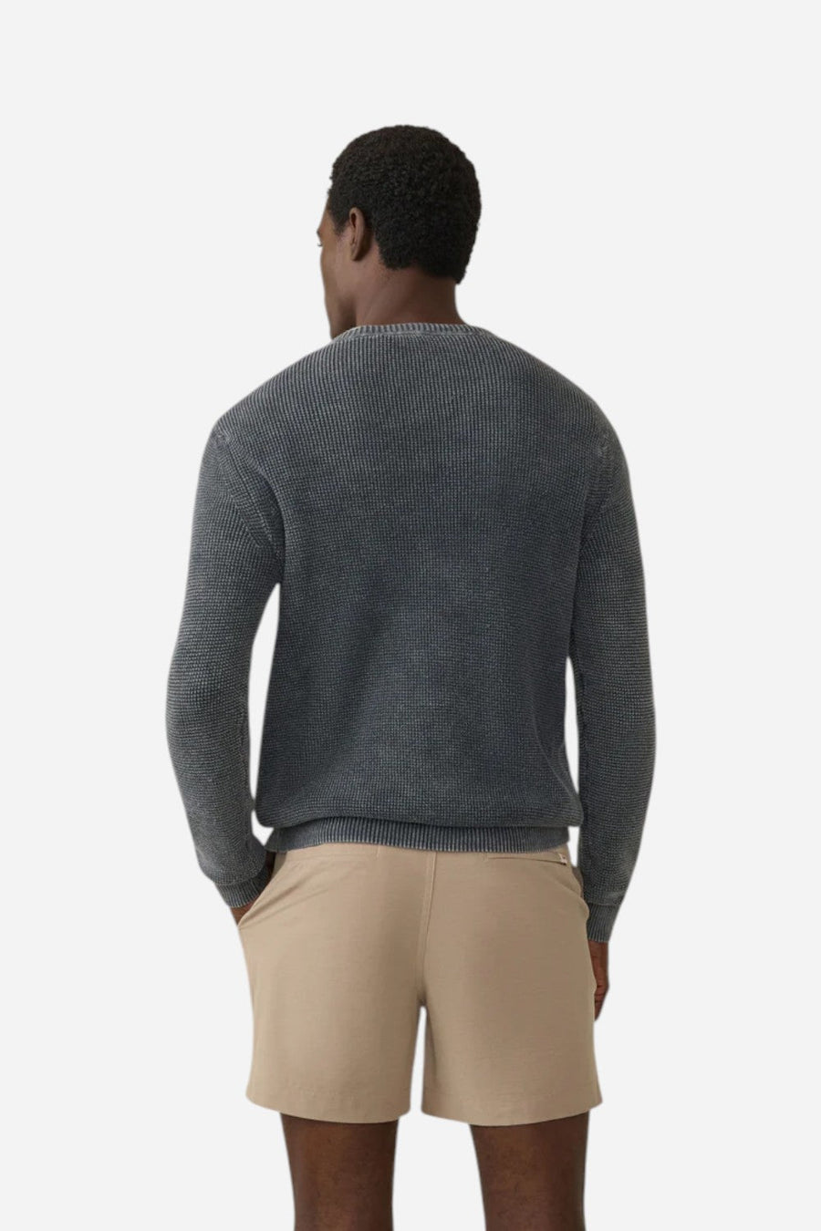 Faherty Sunwashed Crewneck Sweater - Faded Black – flat lay