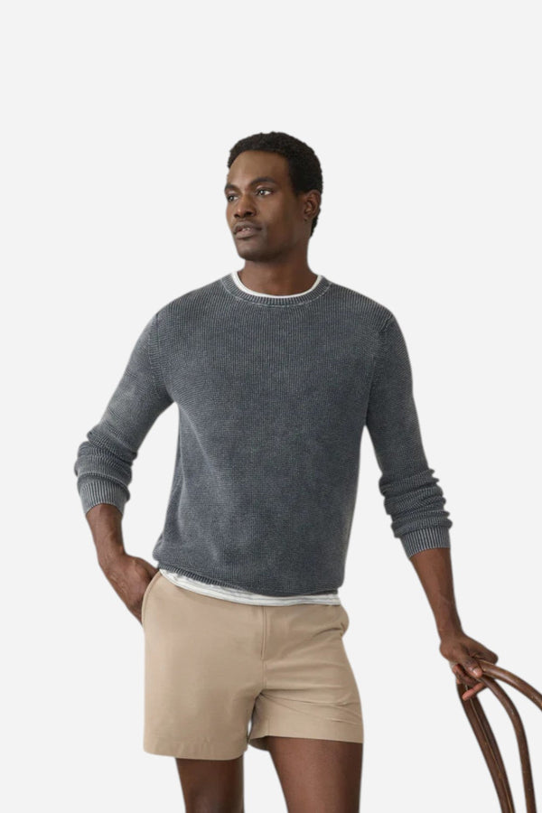 Faherty Sunwashed Crewneck Sweater - Faded Black