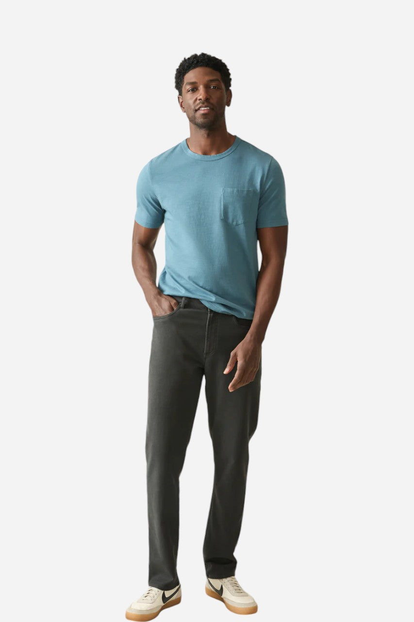 Faherty Sunwashed Pocket Tee in Teal Harbor – back view