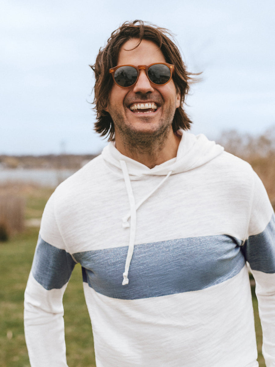 Faherty Sunwashed Sunray Slub Hoodie in Ocean Sunrise – flat lay