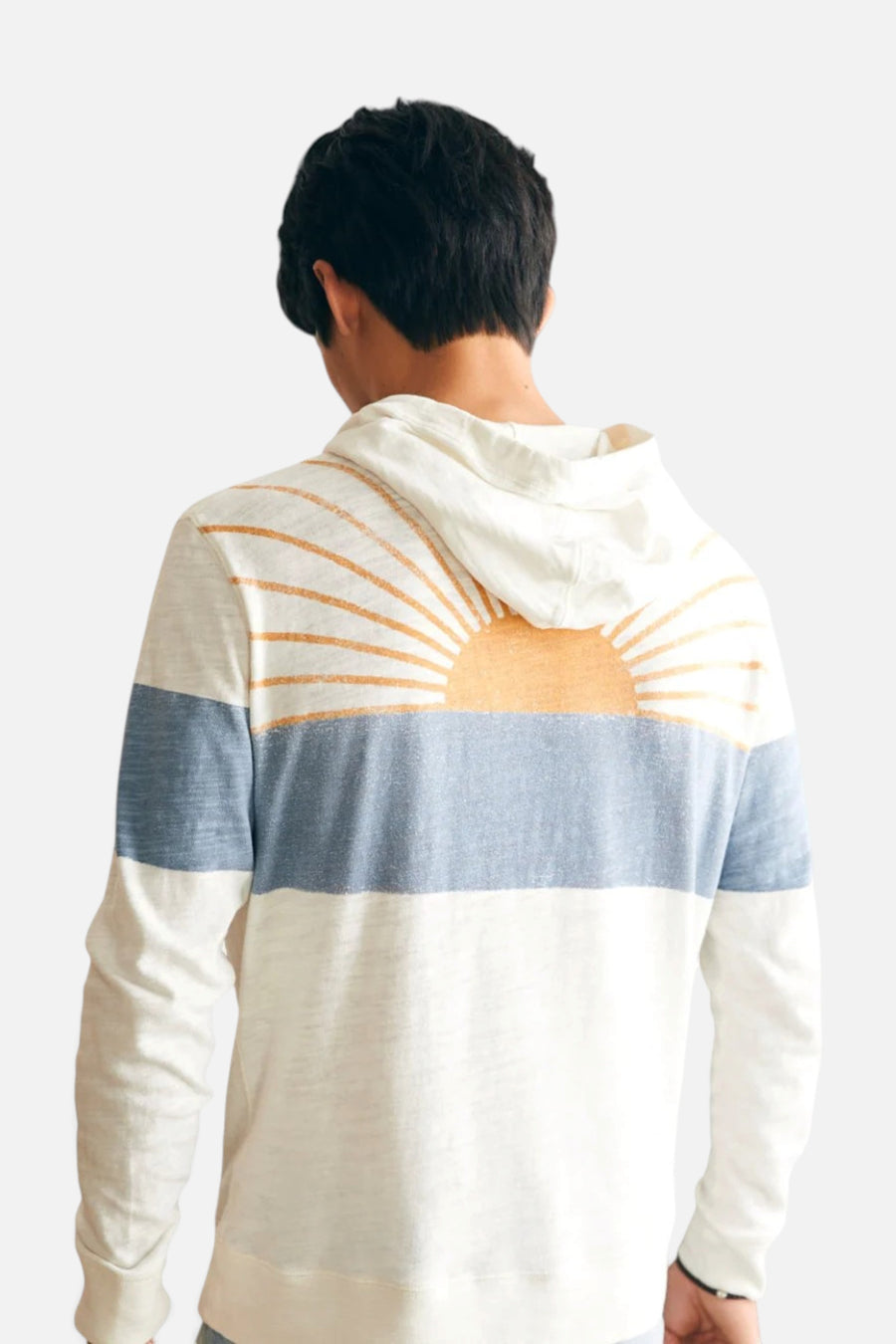 Faherty Sunwashed Sunray Slub Hoodie in Ocean Sunrise – front view