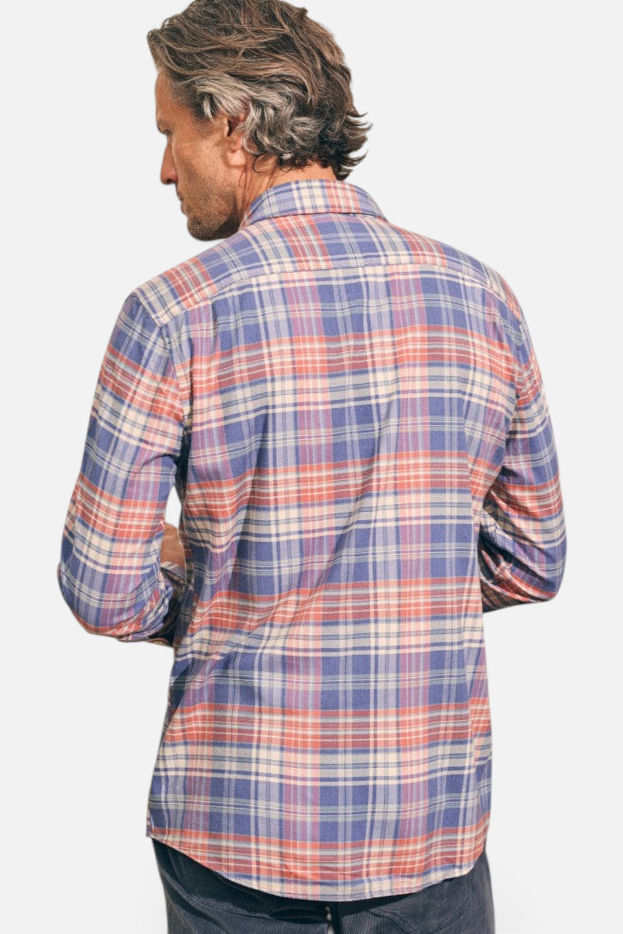 Faherty The All Time Shirt in Autumn Plaid – side view