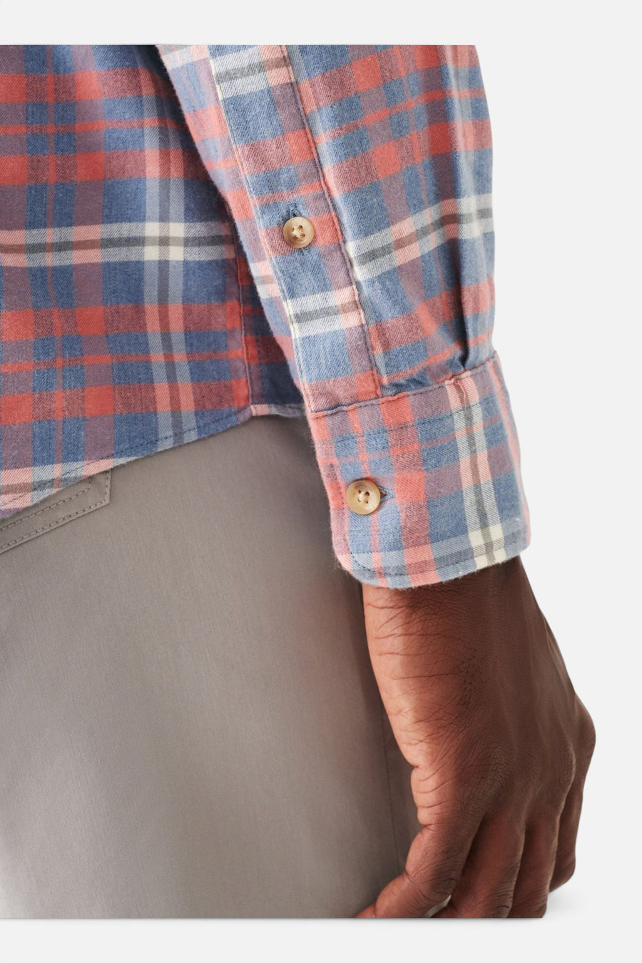Faherty The All Time Shirt in Niagara River Plaid – flat lay