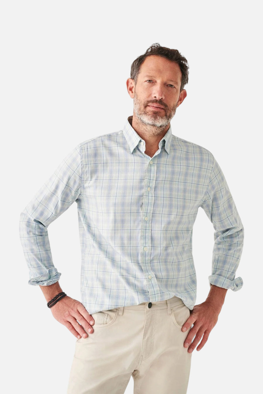 Faherty The Movement Shirt in Beach Cove Plaid – front view