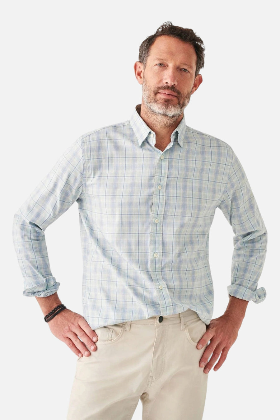 Faherty The Movement Shirt in Beach Cove Plaid – side view
