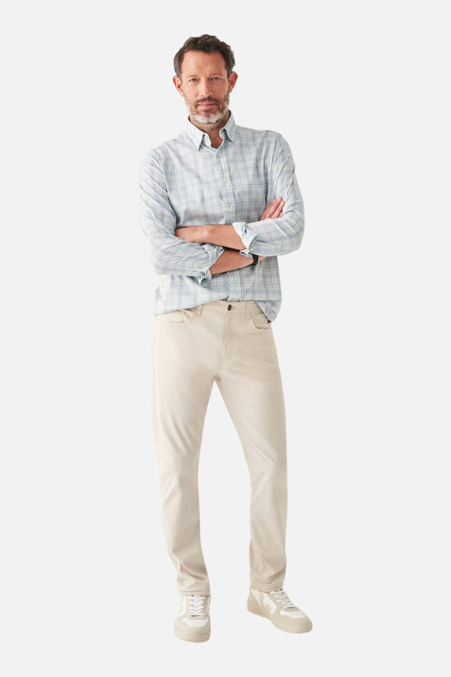 Faherty The Movement Shirt in Beach Cove Plaid – side view