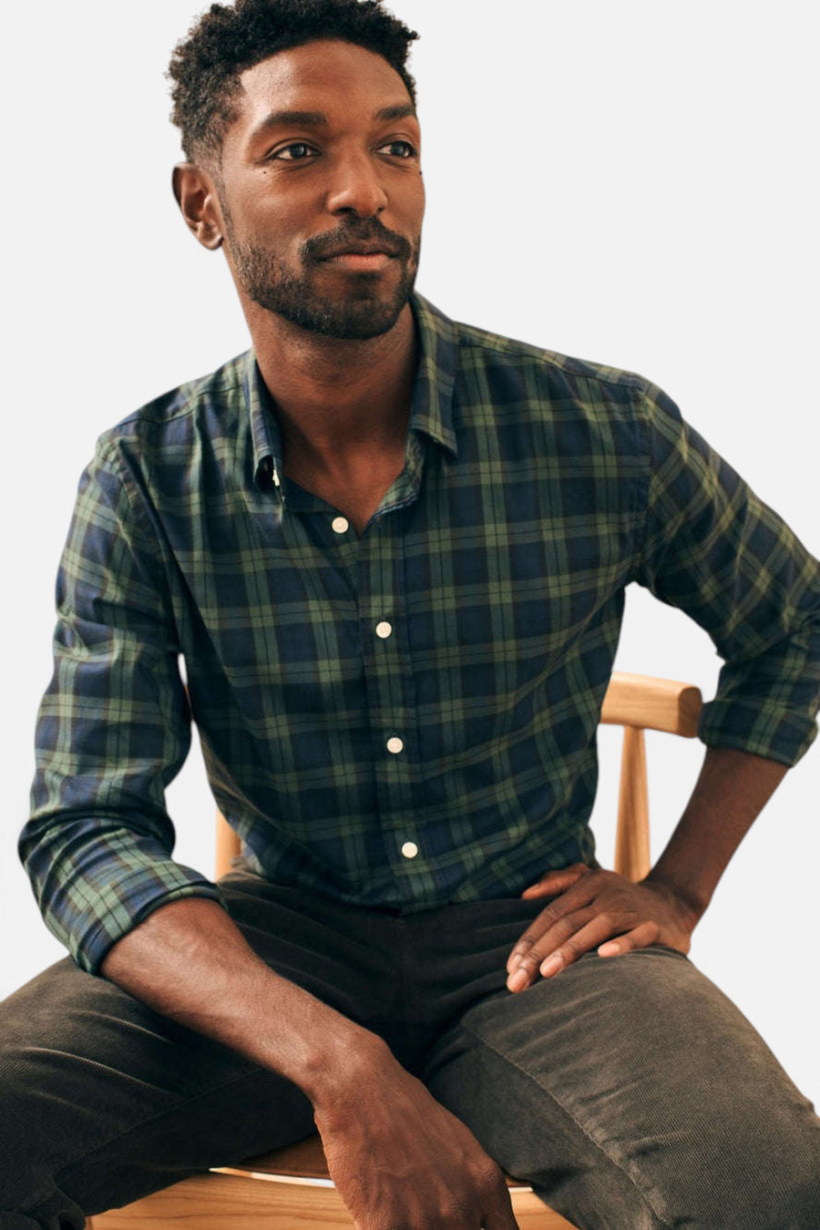 Faherty The Movement™ Shirt in Blackwatch Plaid – front view