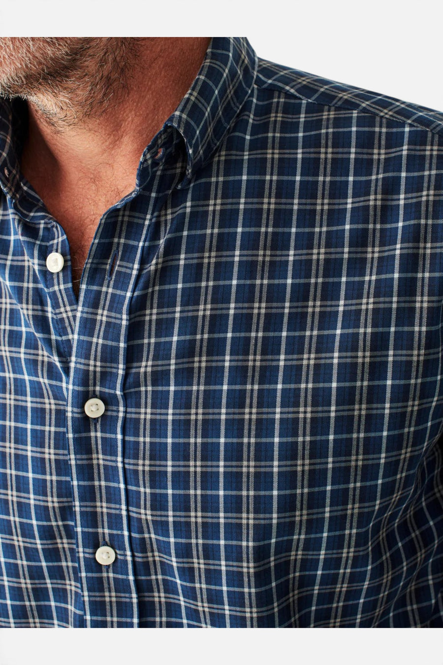 Faherty The Movement Shirt in Evening Peak Plaid – back view