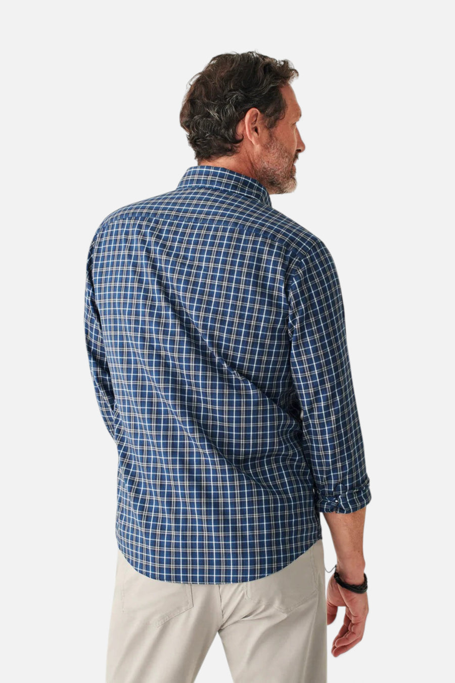 Faherty The Movement Shirt in Evening Peak Plaid – detail