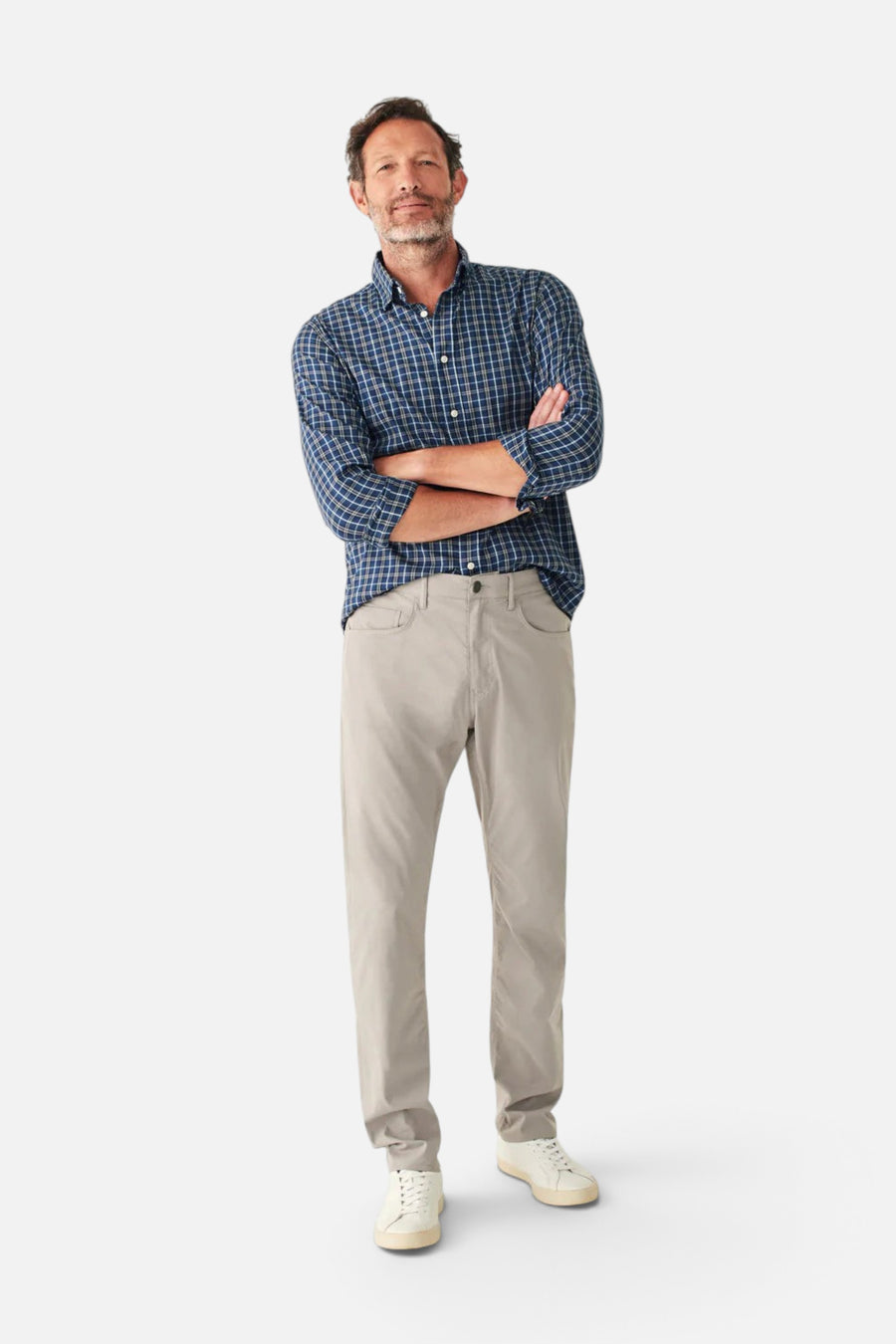 Faherty The Movement Shirt in Evening Peak Plaid – side view