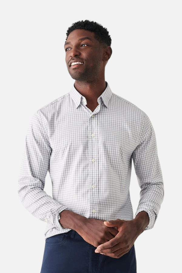 Faherty The Movement Shirt in Grey Sky Gingham