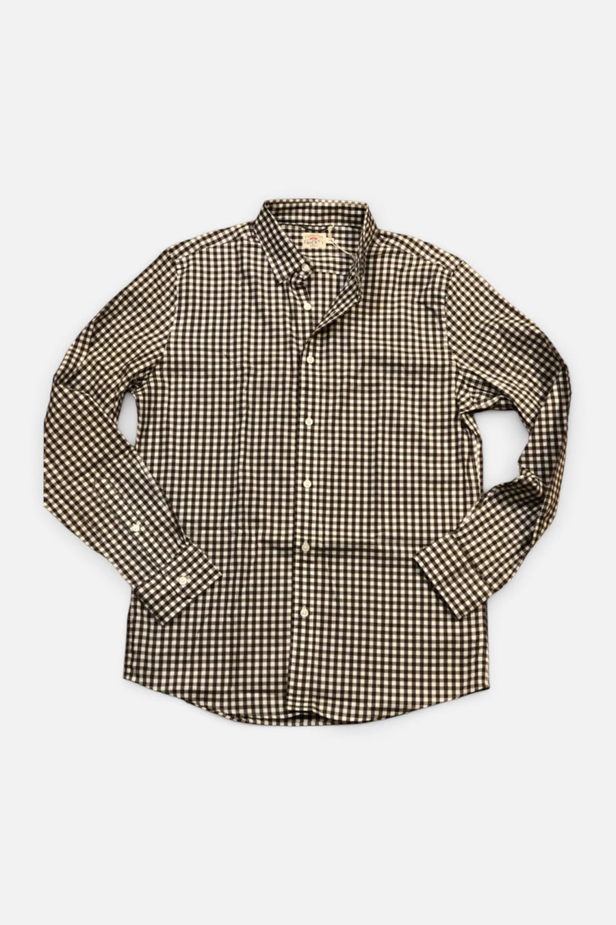 Faherty The Movement Shirt in Java Cream Gingham – front view