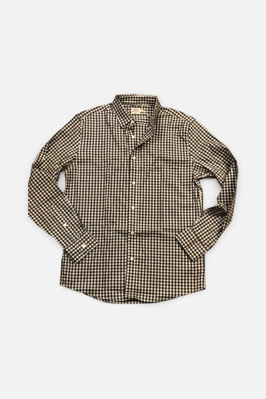 Faherty The Movement Shirt in Java Cream Gingham – side view