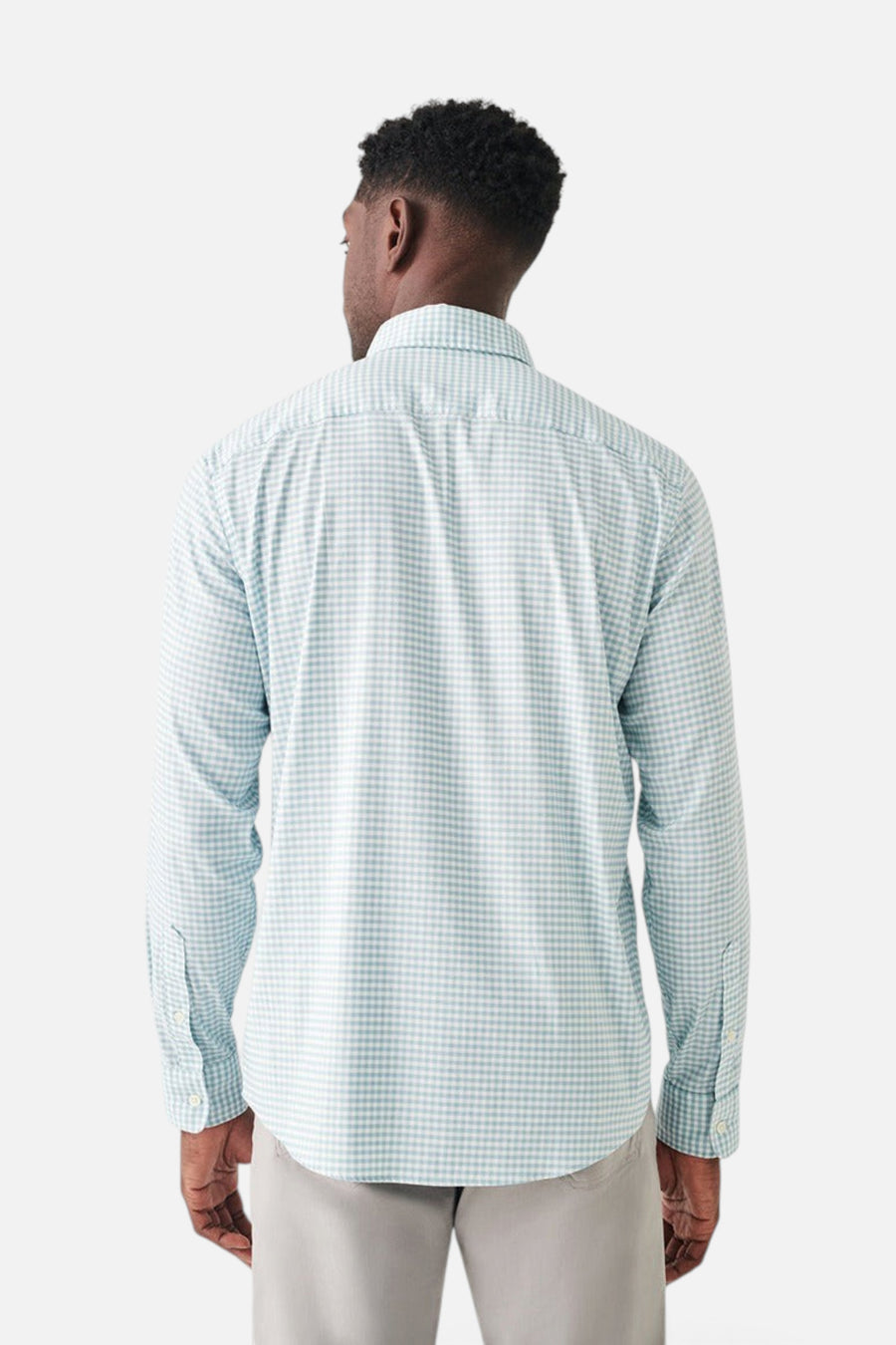 Faherty The Movement Shirt in Teal Gingham – alternate