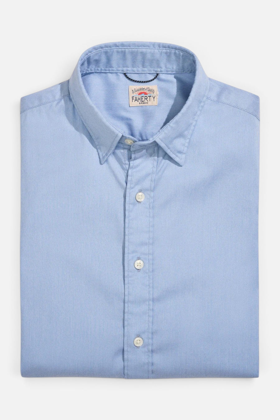 Faherty The Movement Sport Shirt in Atlantic Sky – detail