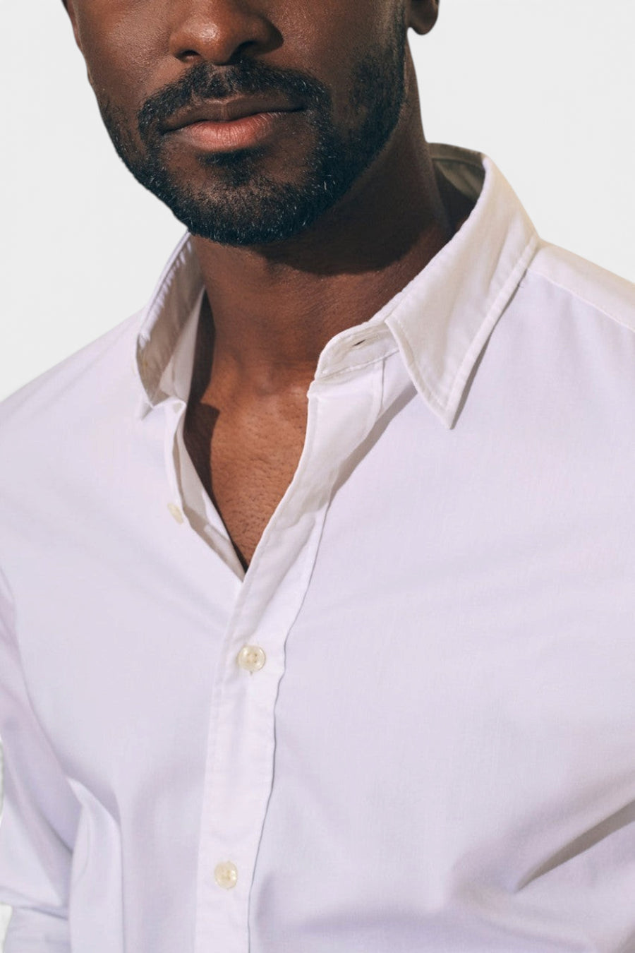 Faherty The Movement Sport Shirt in Cloud White – side view