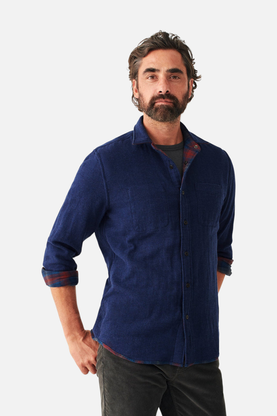 Faherty The Reversible Shirt in Wilson Peak Plaid – back view