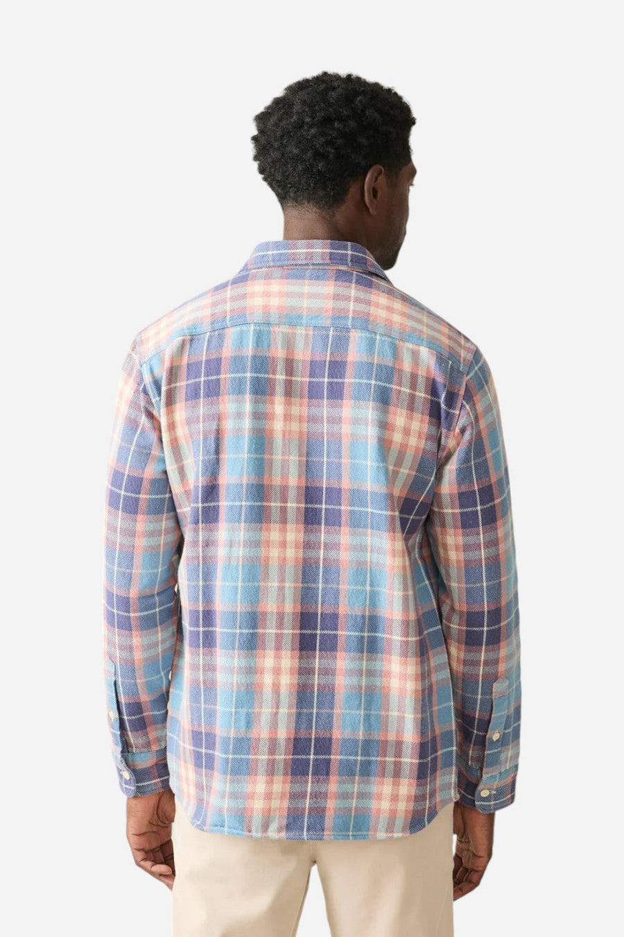 Faherty The Surf Flannel Bristol Blue – side view