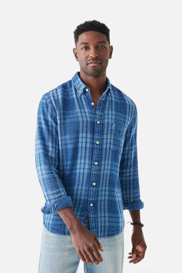 Faherty The Tony Doublecloth Shirt in Indigo Mist
